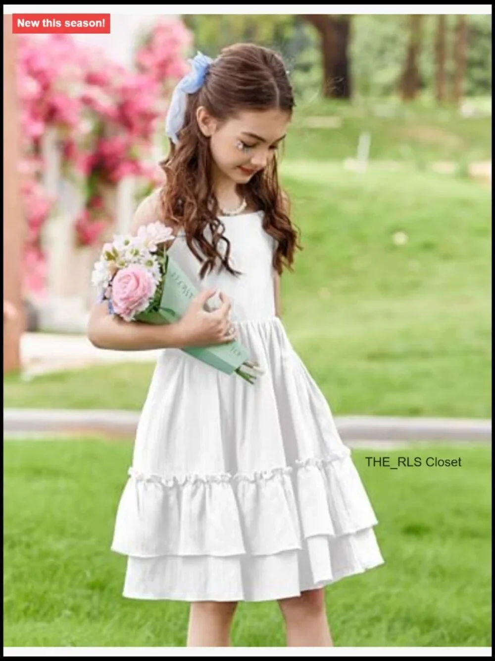 Girls Cami Summer Dress Boho Sleeveless Sundress with Pockets 4-12 Y